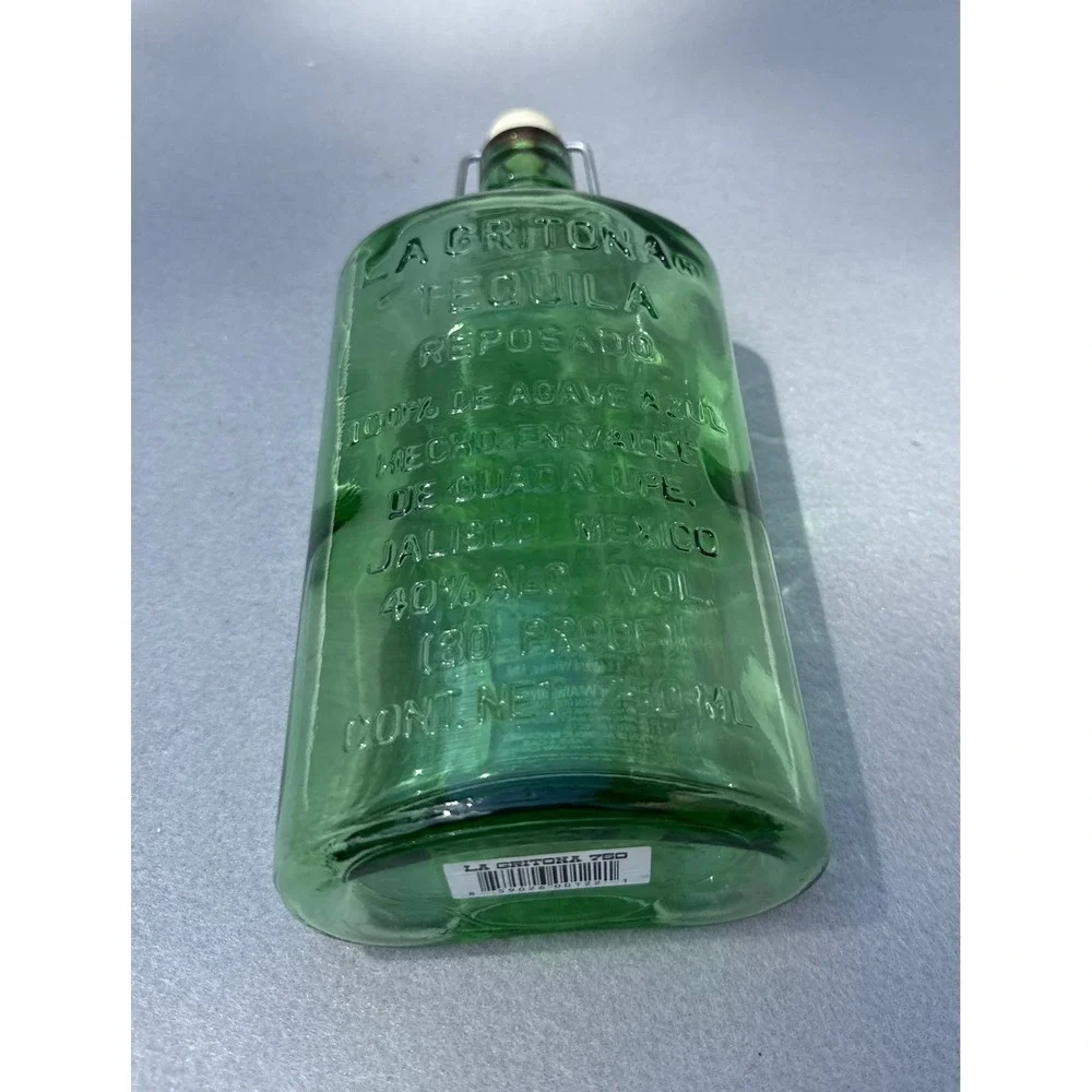 La Gritona Tequila Reposado Empty Bottle 750ml Green Glass Excellent Swing Top